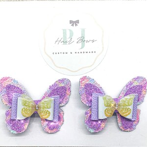 Butterfly Pigtail Set ~ Butterfly Glitter Piggies ~ Butterfly Toddler Piggy’s ~ Butterfly Pigtail Hair Pigtail Clips/Hair Ties