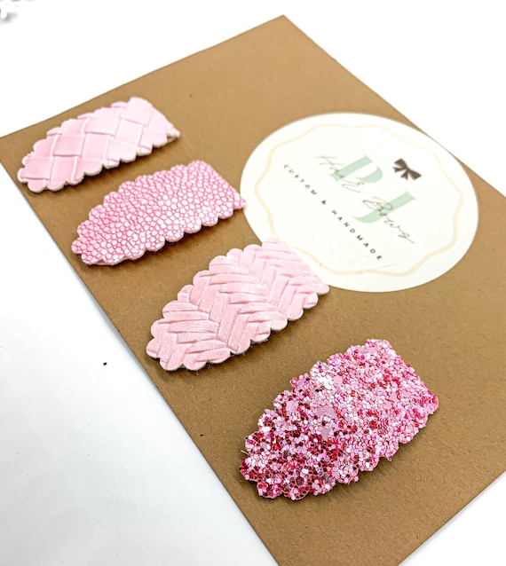 Snap Hair Clip Set Girls Snap Clips pink Snap Hair Clip Basket