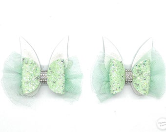 Fairy Princess Tinkerbell Inspired Pigtail Set ~ Princess Tinkerbell  Piggies Set~ Tinkerbell Pigtail Set