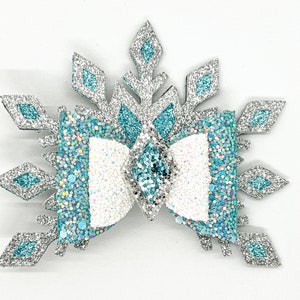 Ice Princess Frozen Hair Bow ~ Princess Nylon Headband ~ Frozen Glitter Hair Clip ~ Snow Princess Headband ~ Winter Wonderland Hair Bow