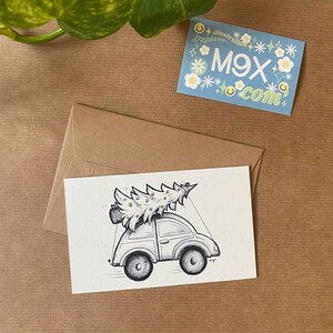 Petite Carte avec Enveloppe Motif Hivernal/Noël - Carte de Saison, Idée Cadeau