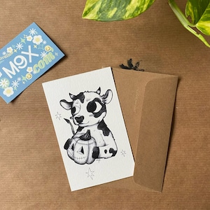 Petite Carte avec Enveloppe Motif Automnal/Halloween - Carte de Saison, Idée Cadeau