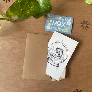 Petite Carte avec Enveloppe Motif Hivernal/Noël - Carte de Saison, Idée Cadeau