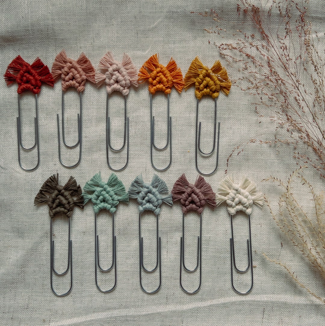 Large Paperclip Bookmark Macrame Paperclip Bookmark Oversized Bookmark