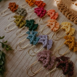 Macrame Paperclip Bookmark: Gold Boho Book Page Keeper