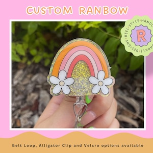 Blank Rainbow, Badge Reel, Rainbow Badge, Cute Badge Reel, Glitter Badge, Trendy Badge Reel, Custom Badge Reel, Customize Badge