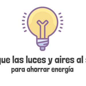 ¡Apagar la luz! Letrero Imprimible Español