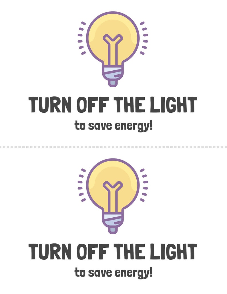 Turn off the Light! Sign Printable Etsy