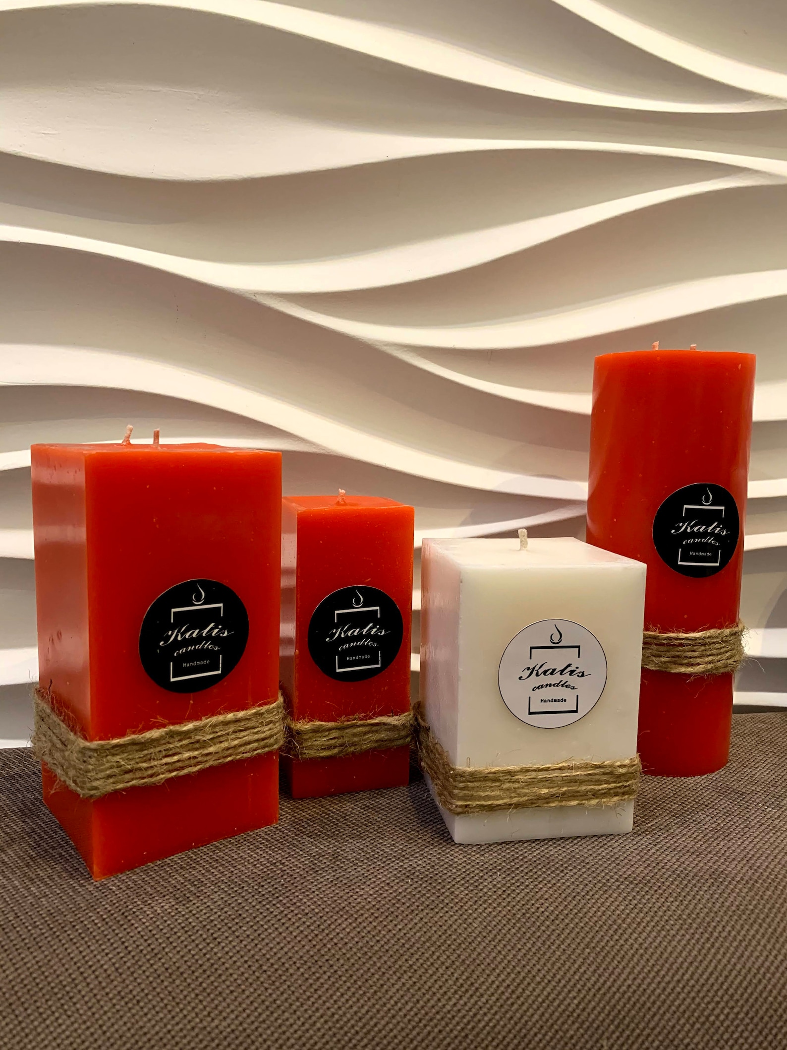 Set 4 Handmade paraffin candles Etsy