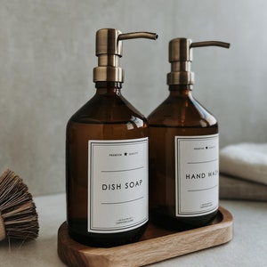 Apothecary Bottle | Zero Waste Glass Bottle | Refillable Soap Dispenser | Eco-Friendly Amber Glass