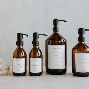 Bouteille d'Apothicaire | Bouteille en verre zéro déchet | Distributeur de savon rechargeable | Verre Ambre écologique