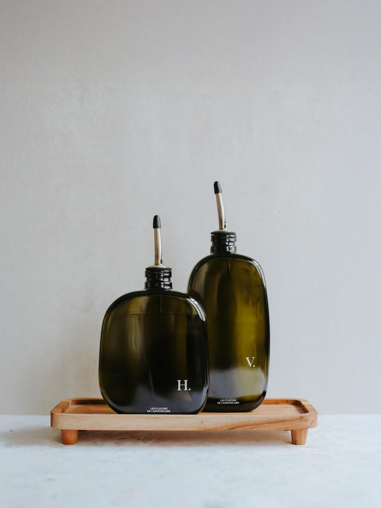 Oil and/or Vinegar Bottles 250ml or 500ml - Organic Collection - Zero Waste Glass Container - 250ml - Bronze Spout, Model 1 - O (Oil)