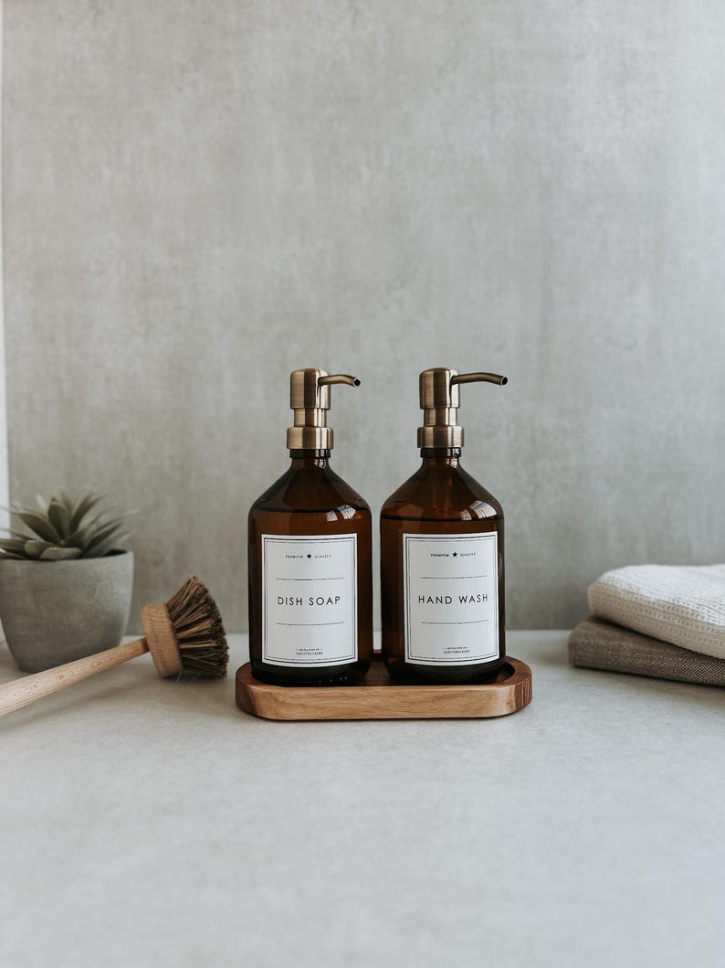 Apothecary Bottle | Zero Waste Glass Bottle | Refillable Soap Dispenser | Eco-Friendly Amber Glass