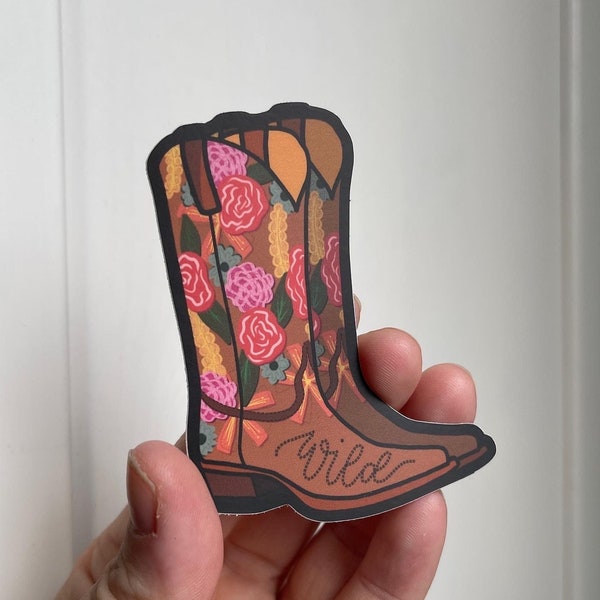 Wild Child Flower Cowboy Boots Autocollant | | autocollant Cowgirl Autocollant vinyle