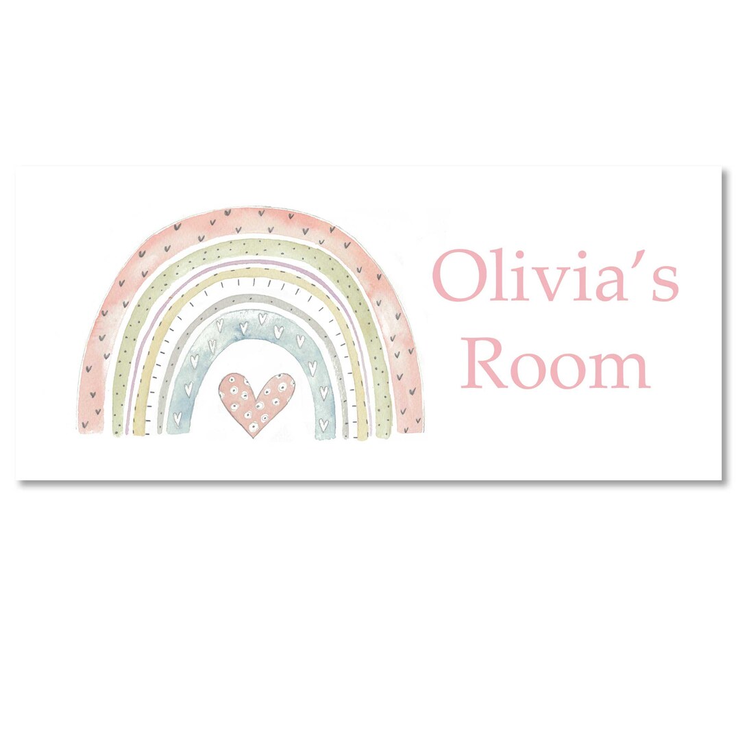 Personalised Girls Metal Door Sign | Custom Name Kids Bedroom Plaque ...