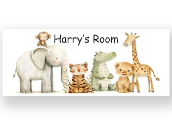 Personalised Boys Bedroom Door Sign – Custom Name Plate, Nursery Decor