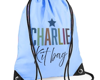 Personalised Kids Drawstring Bag: Waterproof School Gym Bag