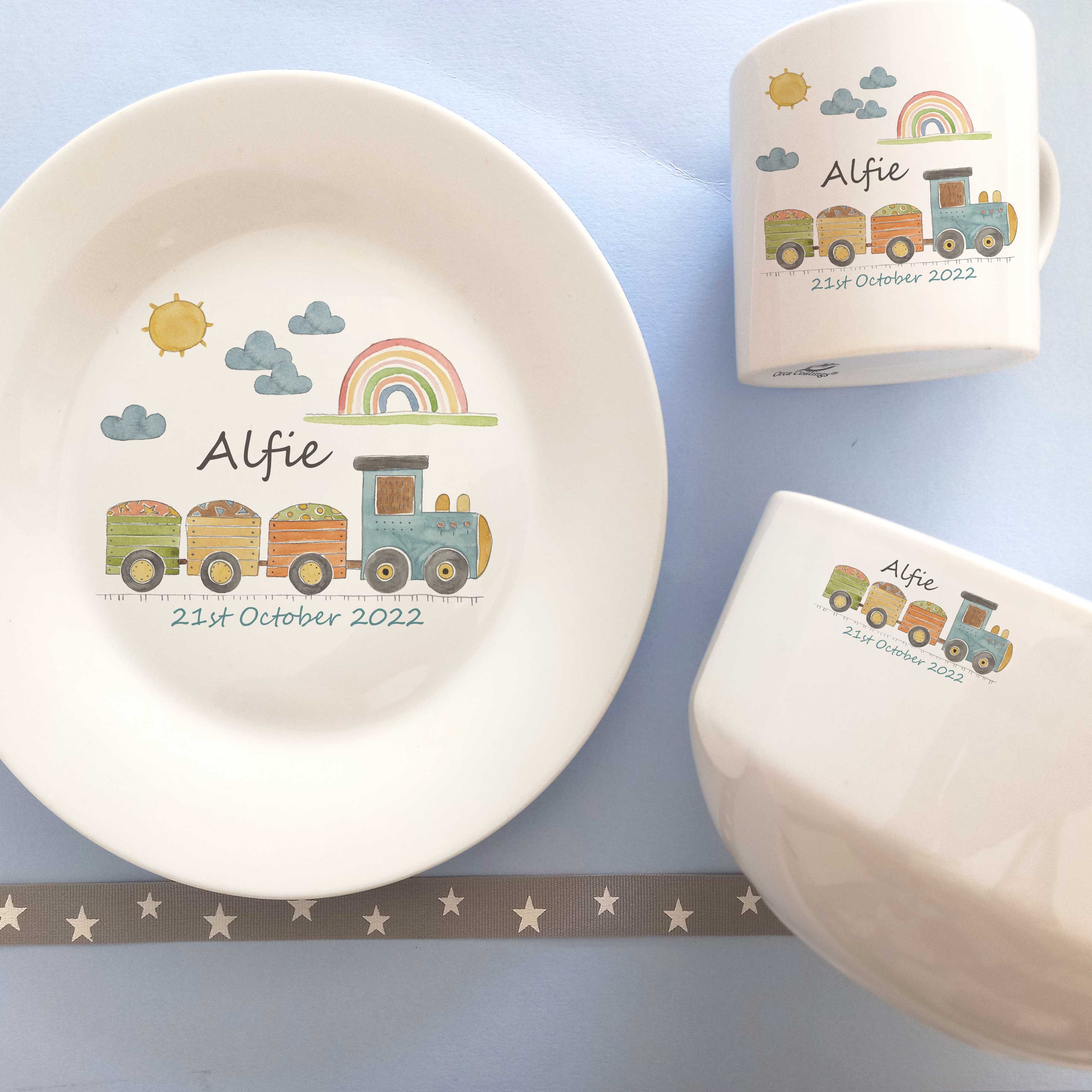 Personalised Baby Breakfast Dinner Set Child s 1st Dinner Set Christening Gift Keepsake Baby Gift Boy Toddler Birthday Gift Etsy UK
