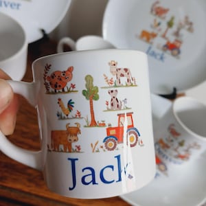 Personalised Farm Animal Dinnerware Set: Christening Gift, Custom Plate, Bowl and Cup image 8