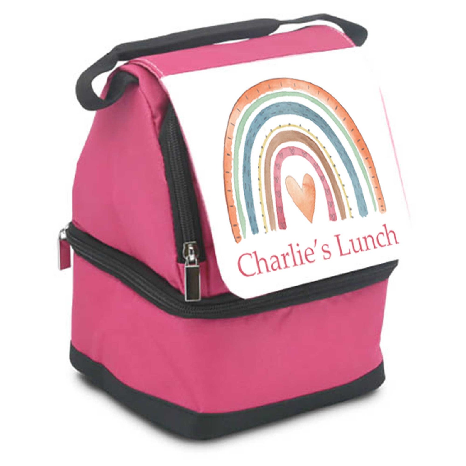 Personalised Girl Lunch Bagranbow Pink Insulated School Lunch Etsy UK