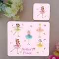 Personalised Placemat & coaster Set-Girls Birthday Easter Gift-More Designs-Toddler Gift