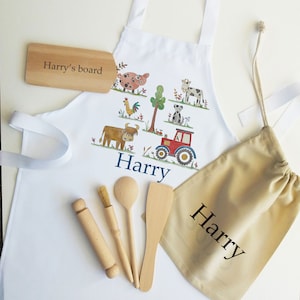 Personalised Kids Baking Set-Kids Kitchen gift-Cooking Apron - Your Name-Boys girls gifts- Toddler Cooking Gift -Christmas Easter Gift