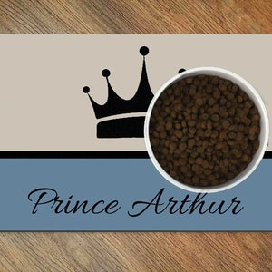 Juego de comederos de cerámica y tapete personalizado para mascotas - Tapete antideslizante para comida