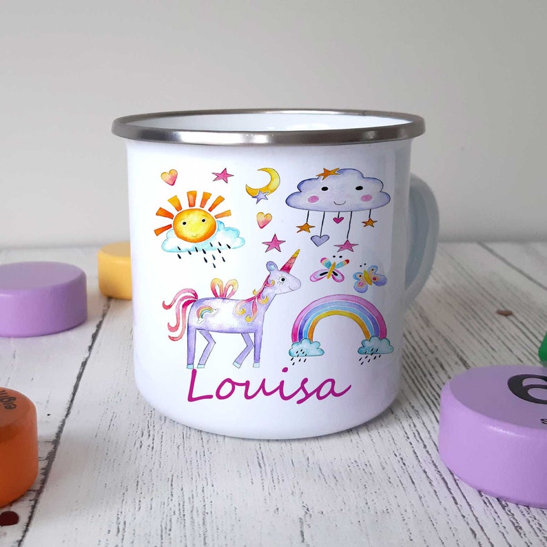 Personalised Enamel Muggirls Mugscamping Mugs Girls Gift Etsy UK