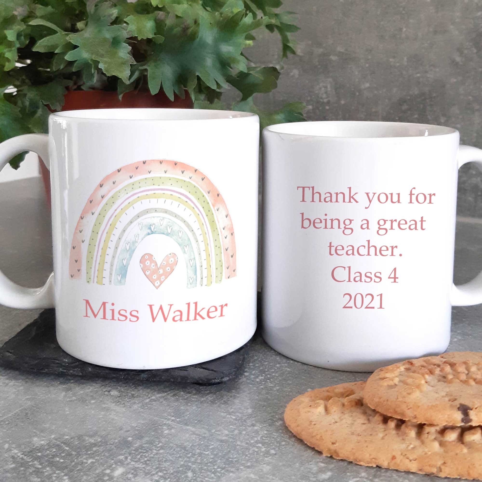 Teacher Mug Rainbow Mug Personalised End of Year Gift Head Etsy UK