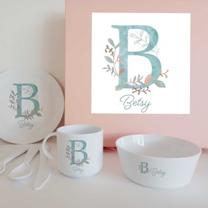 Personalised Dinner Set Baby gift, Christening Gift, 1st Birthday Gift Set, Gift for Baby Girl, 1st Easter, Dinnerware Sets