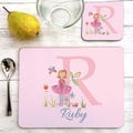 Personalised Placemat & coaster Set-Girls Birthday Easter Gift-More Designs-Toddler Gift