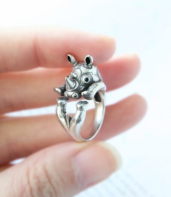Trendy Rhinoceros Ring Verstellbarer Nashorn Ring Silber | Etsy