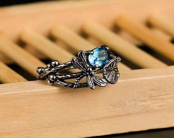 KnSam Ring for Women Silver Open Ring Dragonfly Silver Ring Band Ring Size KnSam Ring for Women Silver Open Ring Dragonfly Silver Ring Band Ring Size