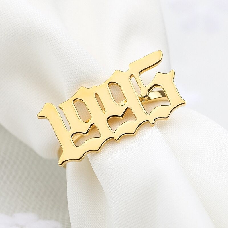 Personalized Birth Year Ring, Custom Ring, Graduation Year Ring, Year Ring, Gold Ring, Rose Gold Ring, Silver Ring, Gift For Her