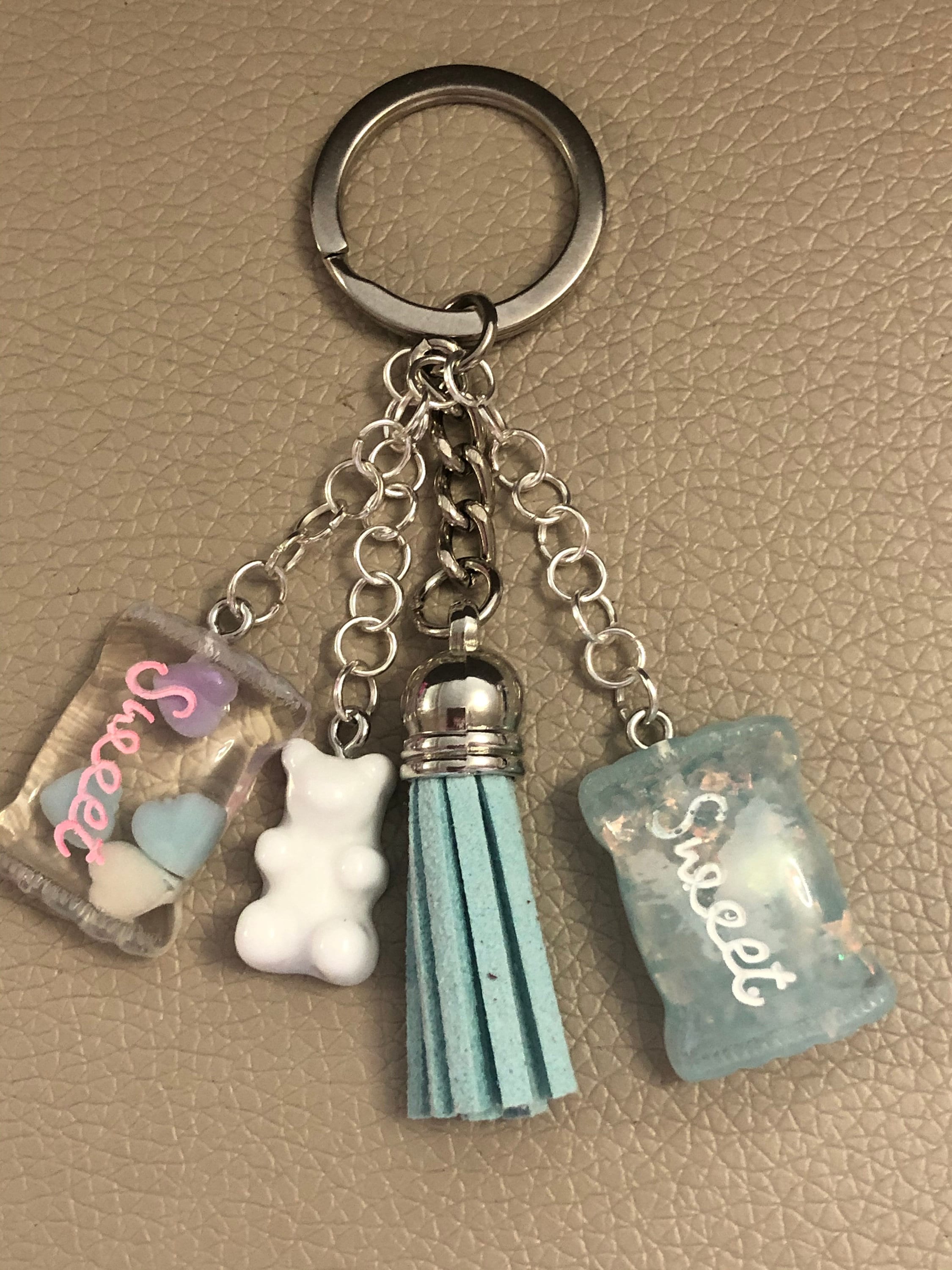 Keychain With Various Pendants Turquoise Etsy