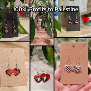 Palestine Earrings - 100% of Profit Goes to Palestine, Free Palestine, Gift for Women/Girls, Donate to Gaza