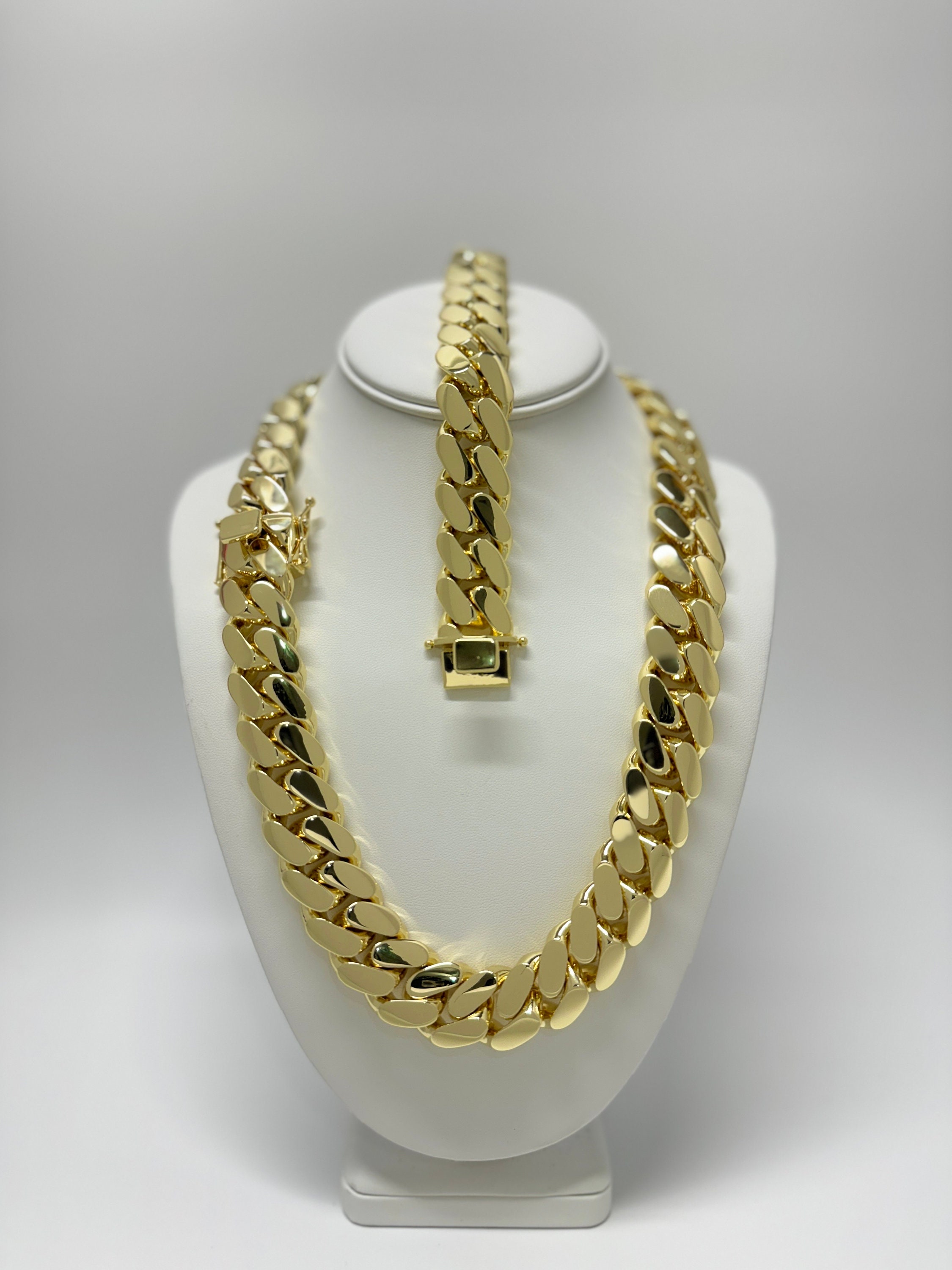 Gold Chain Necklace and Bracelet Set YELLOW GOLD  main image 4