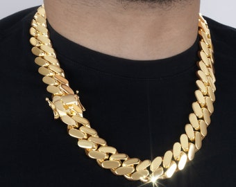 18mm Cuban Link chain -14k gold cuban chain -unisex -hip hop -cubana big chain-heavy weight-premium quality-solid -gift for him-