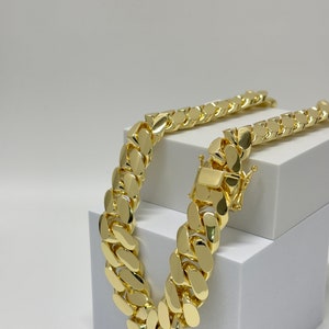 Cuban Link Chain 22MM, Gold Necklace Solid Heavy HandMade, Gold Plated Cuban Link, 14K Gold Plated, Jewelry Gift For Man, Fathers Day,