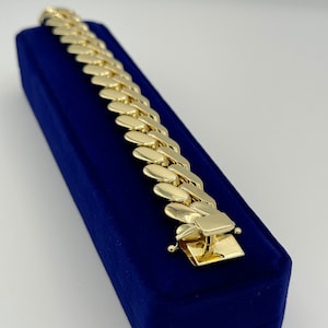 Cuban Link Bracelet 14K Gold 20MM Plated, Gift For Him Her Handmade Jewelry Fathers Day Anniversary Birthday Man Husband Wife Lady Fiancé