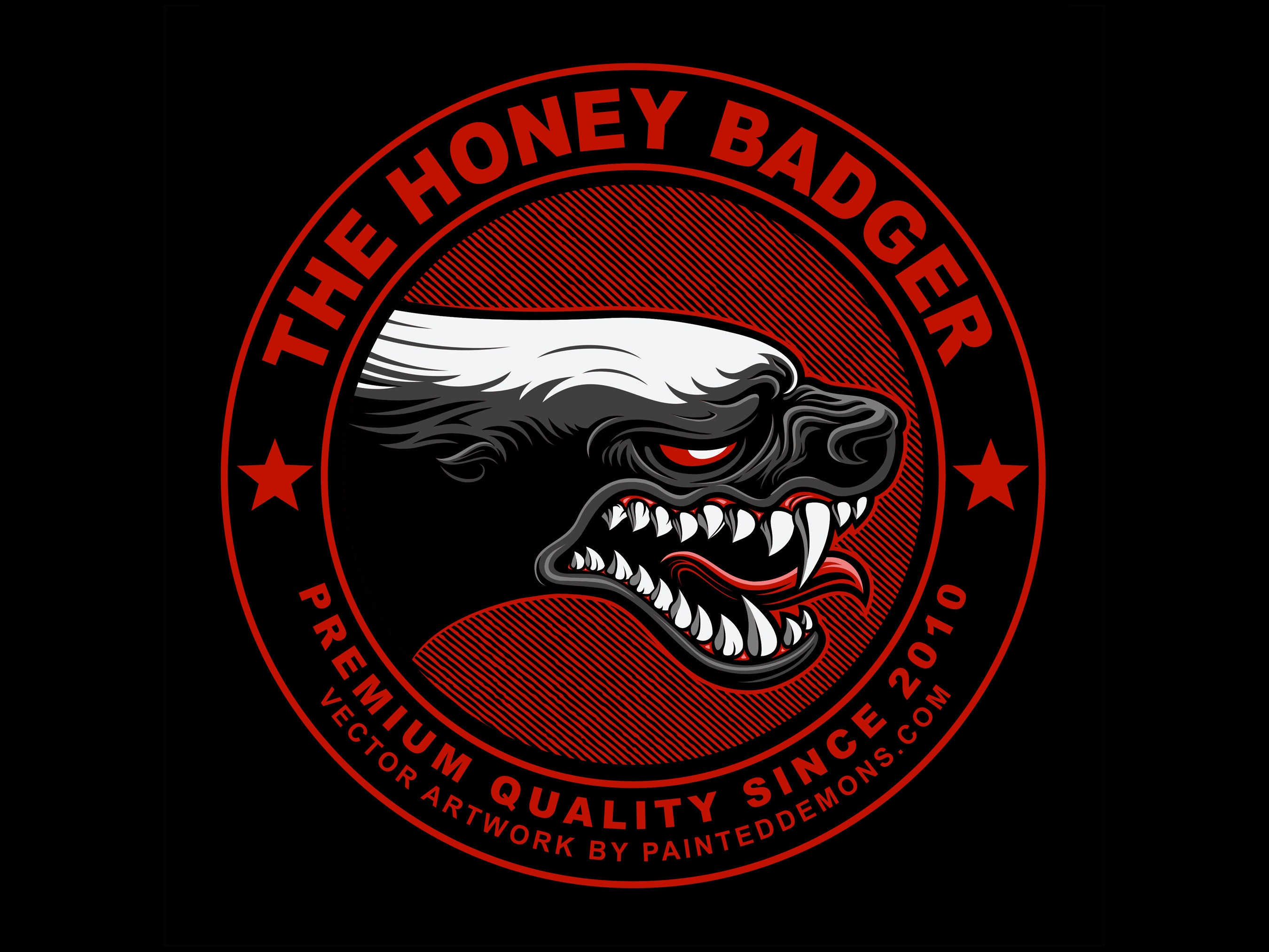 Honey Badger Vector Art Etsy