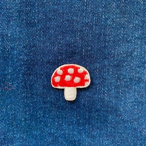 Cute Little Mushroom | Nature Patch | Cartoon Patch | Mario Patch | Fairy Patch | Toadstool Patch | Iron on Patch | Embroidery Patch