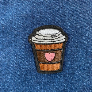 ID 1273 Fancy Tea Cup Patch Coffee Heart Expresso Embroidered Iron On Applique