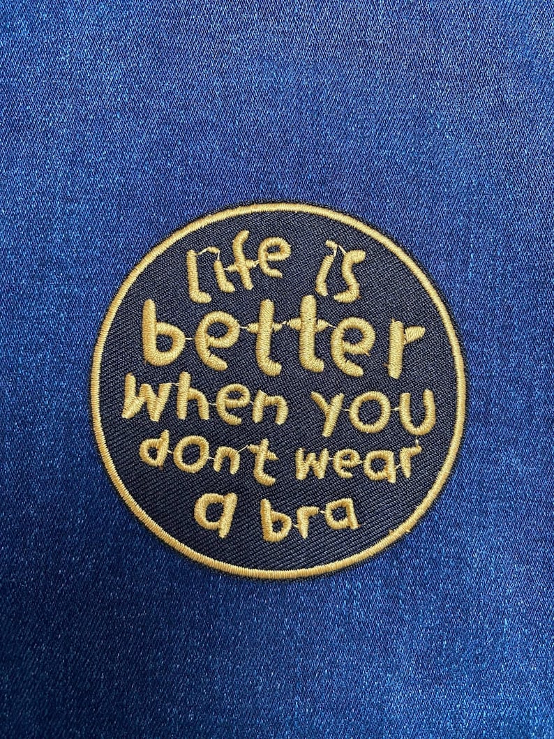 No Bra Patch | Funny Patch | Iron on Patch | Embroidery Patch No Bra Patch | Funny Patch | Iron on Patch | Embroidery Patch