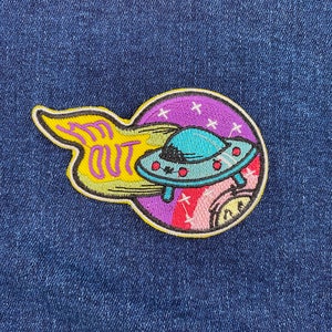 UFO Patch | I’m Out Patch | Funny Patch | Space Patch | Alien Badge | Iron on Patch | Embroidery Patch