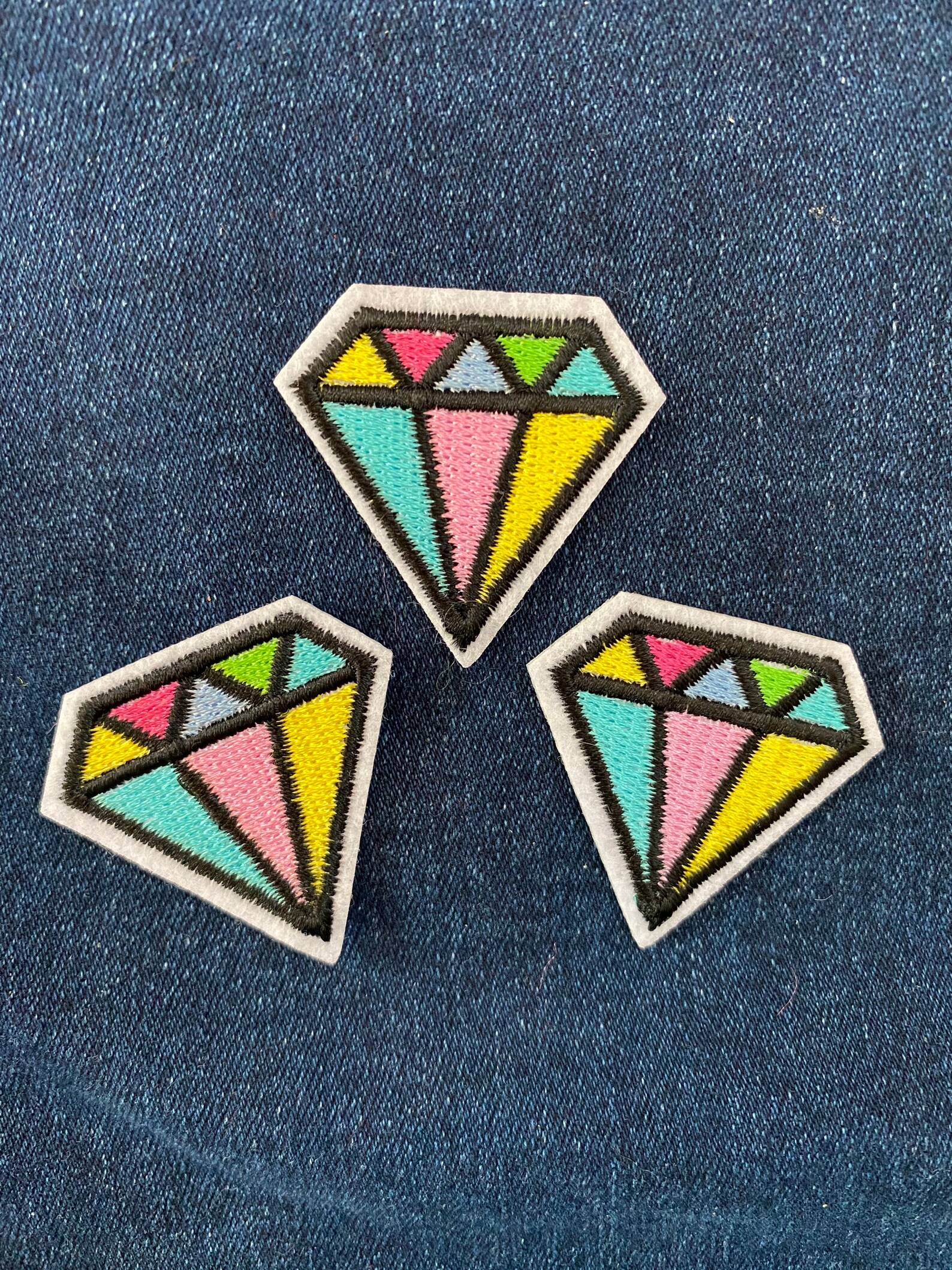 Colourful Diamond Patch Diamond Pin Girly Patch Iron on Etsy