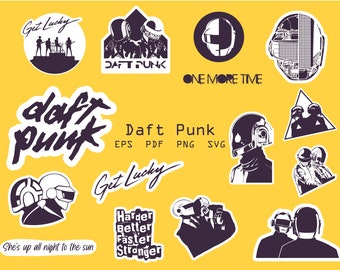 Daft punk svg bundle. Daft punk helmet vector. Daft Punk  cricut pack. stickers svg