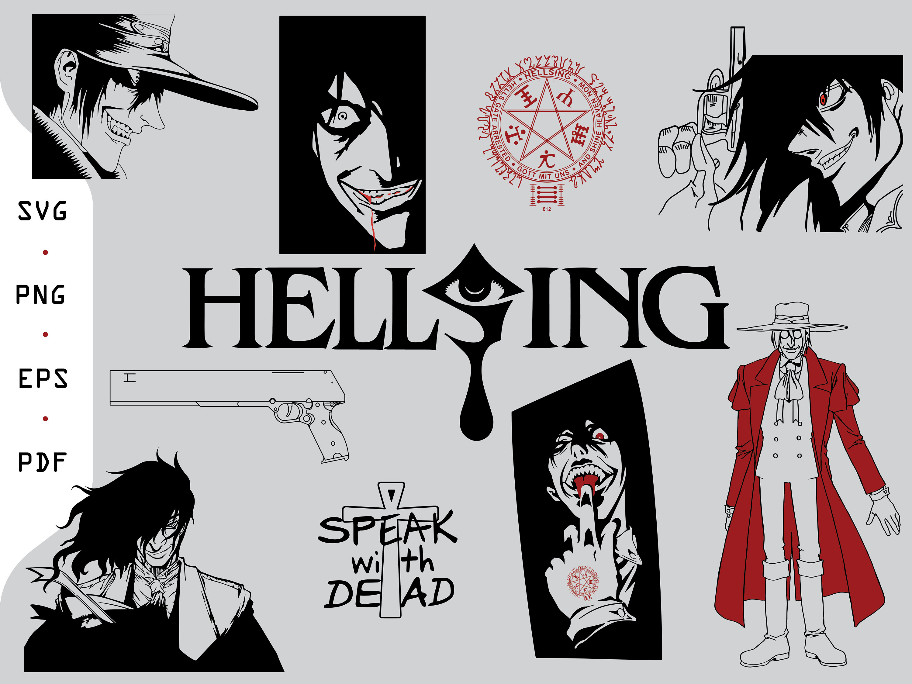 Alucard Hellsing Dark Fantasy Anime Ultimate Character Essential T-Shirt  for Sale by BillScott2