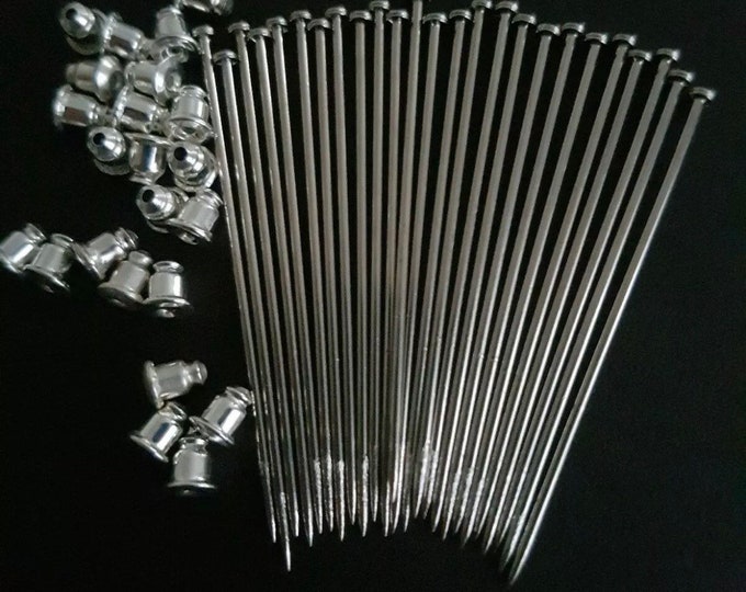 50 Blank Head Pins Hat Pins Hijab Pins Findings Jewellery Making Diy