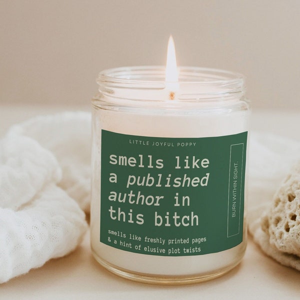 Smells Like a Published Author Candle Gift, Best Selling Author Gift, Published Author Gift, New Author Gift, Gift for an Author